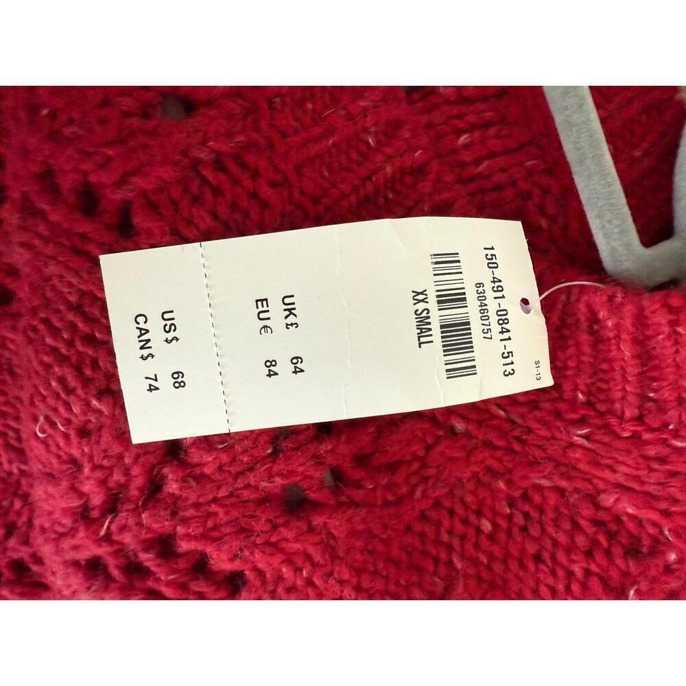 NWT Abercrombie Red Pointelle Knit Sweater XXS - Picture 3 of 3